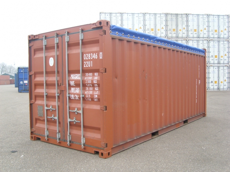 20 ft.open top container